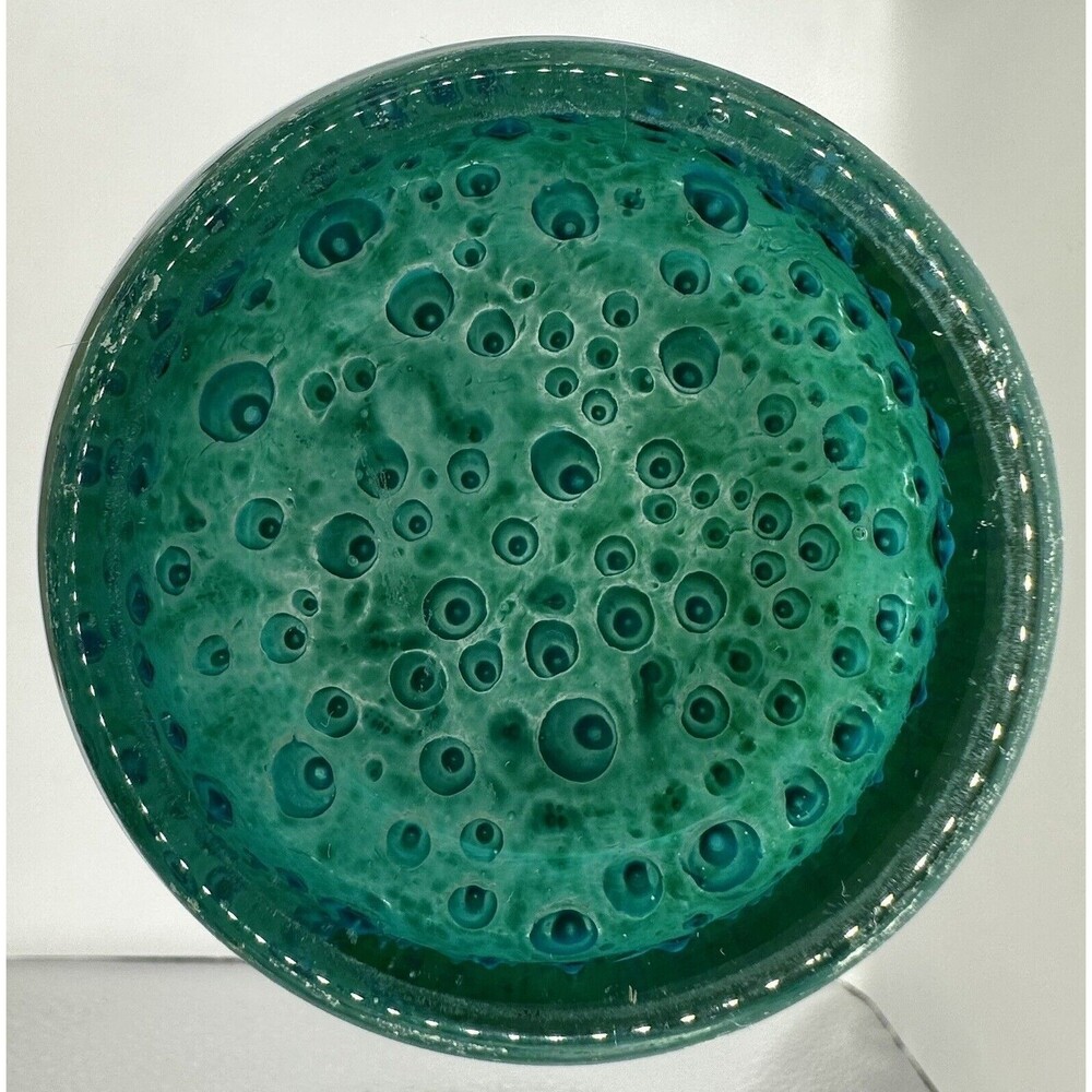Hand Blown Studio Art Glass Vase Peacock Vase Green Blue Vase - Picture 7 of 7